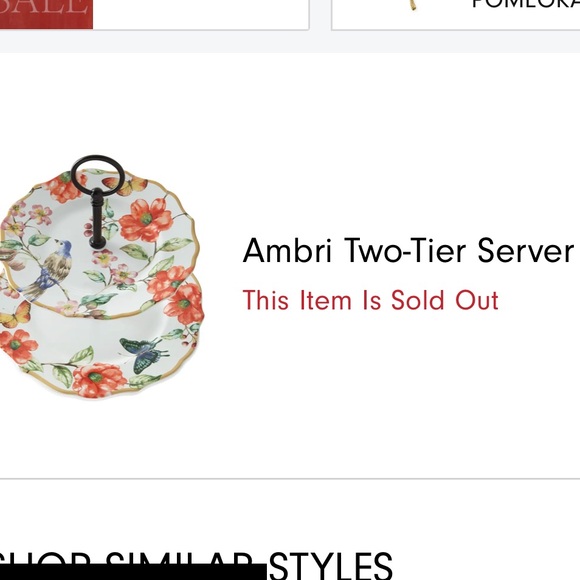 NWT 222 Fifth Ambri 2 Tier Serving Platter Plates - Picture 2 of 4